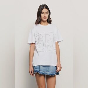 Gaëlle Paris Crew-neck jersey T shirt with rhinestones White size 1 Small